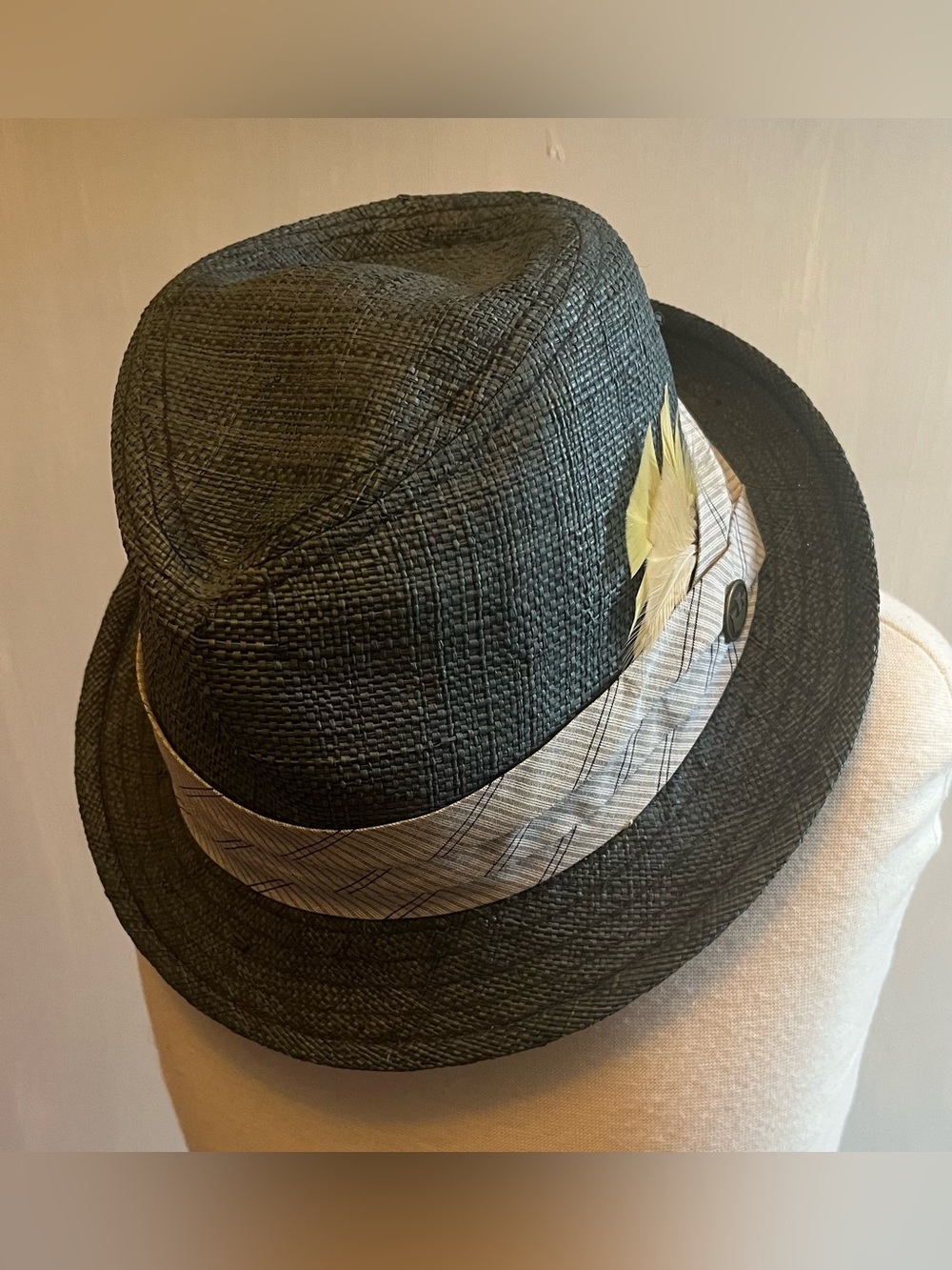 The Goorin Brothers Montique Men’s Fedora Blue Straw Weave Size Small